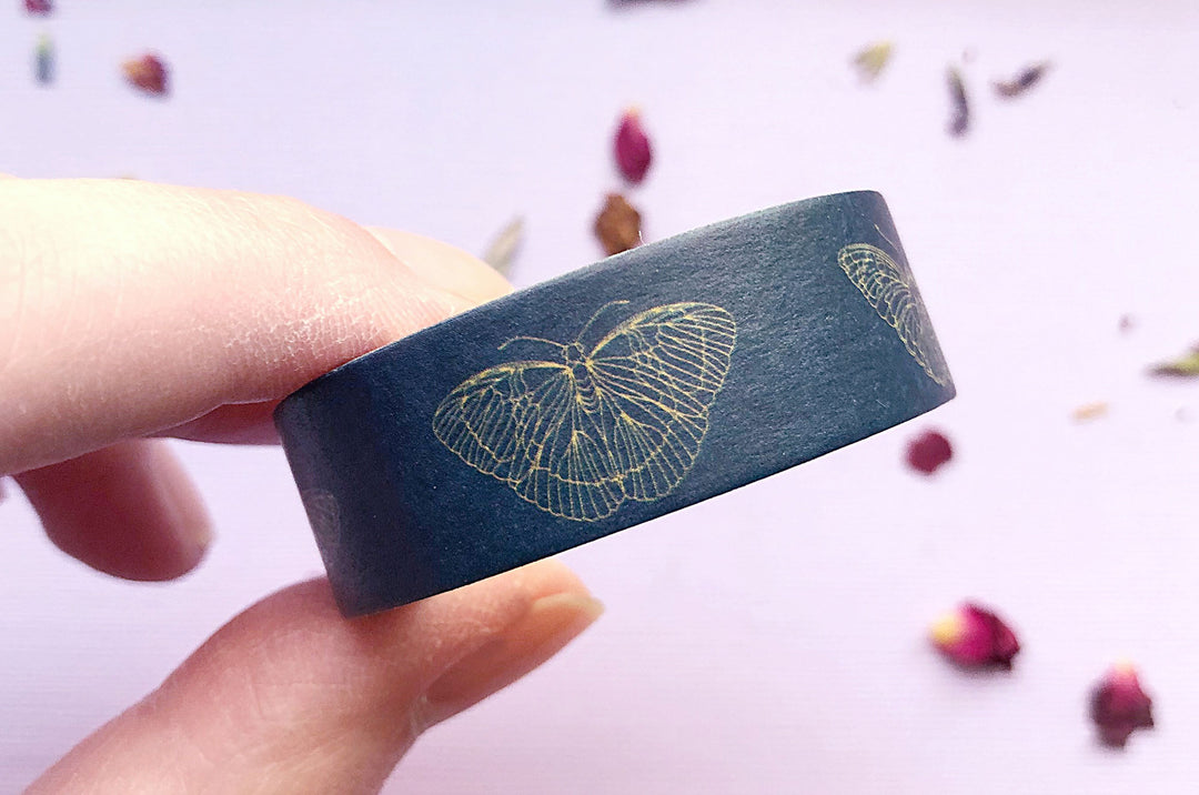 Blue and Gold Butterflies Washi Tape