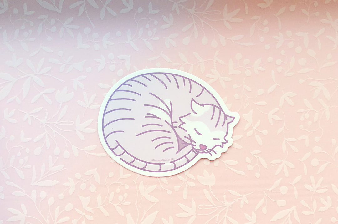 Sleepy Cat Vinyl Sticker