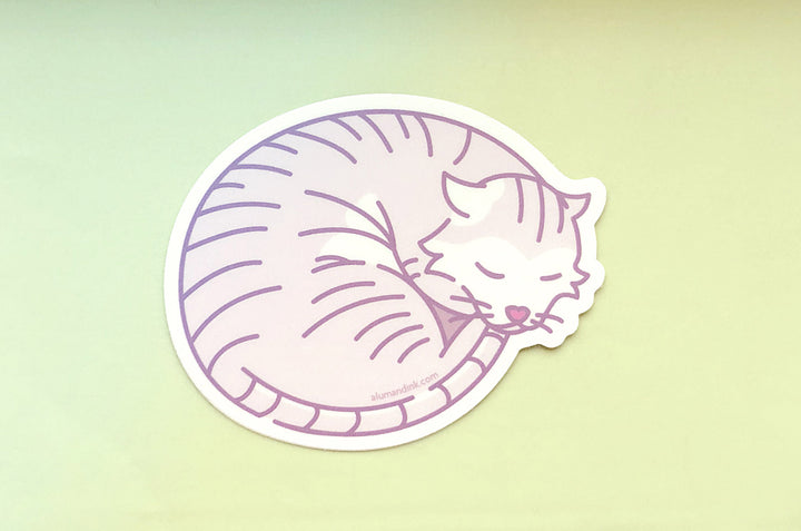 Sleepy Cat Vinyl Sticker