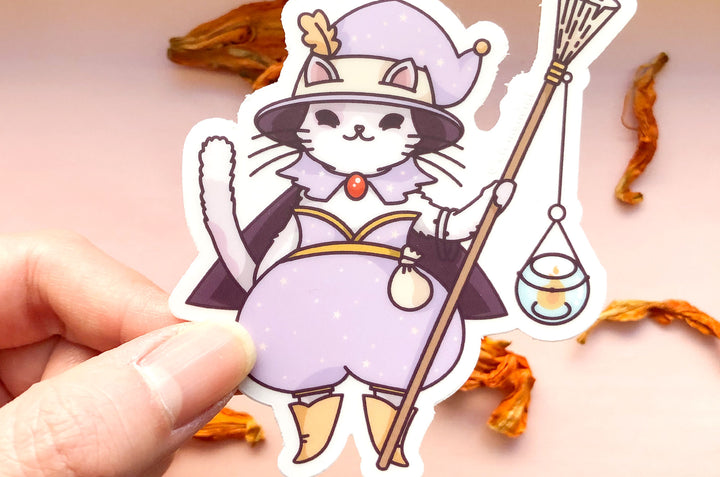 Kitty Witch Clear Vinyl Sticker