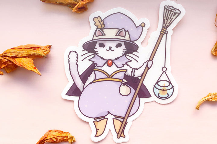 Kitty Witch Clear Vinyl Sticker