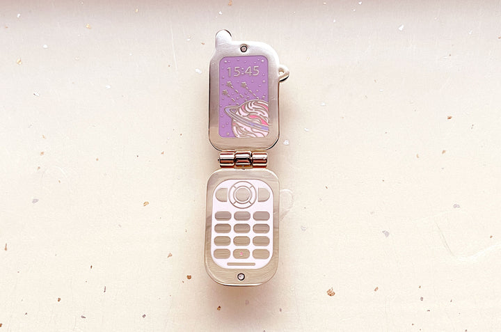 Celestial Cell Phone Hinged Enamel Pin