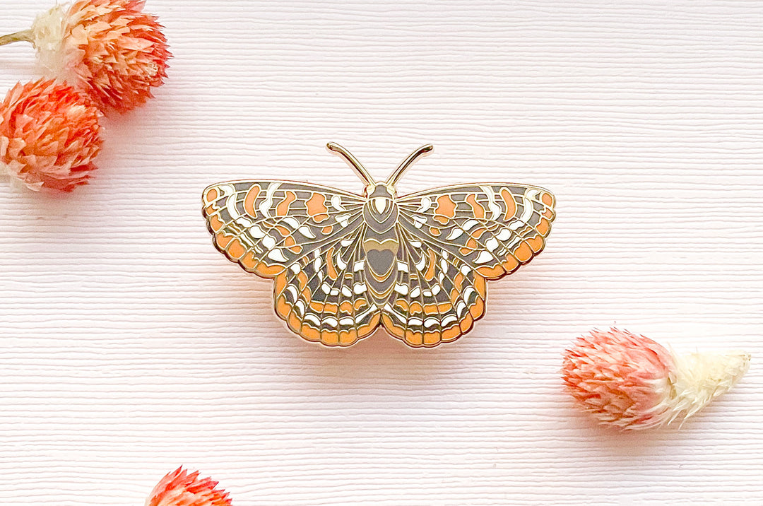 Checkerspot Butterfly (Euphydryas editha taylori) Enamel Pin