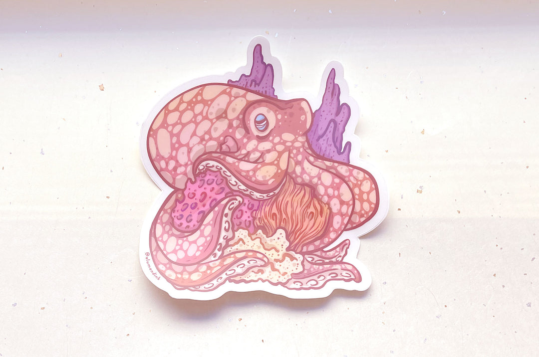 Caribbean Reef Octopus Clear Vinyl Sticker