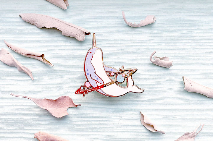Cosmic Narwhal Enamel Pin