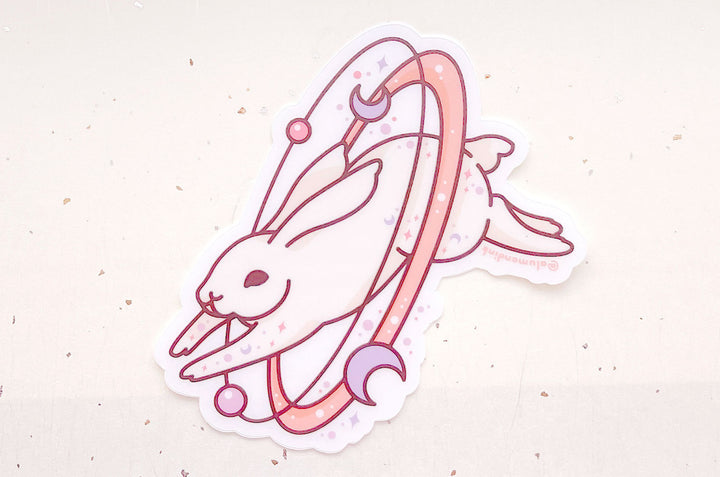 Cosmic Rabbit Clear Vinyl Sticker