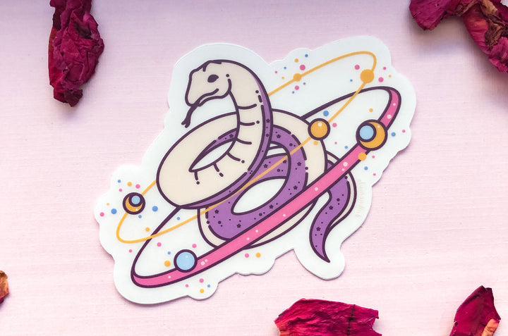 Cosmic Snake Clear Vinyl Sticker
