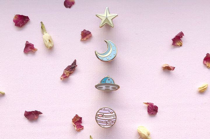 Cosmic Objects Board Filler Enamel Pin Set