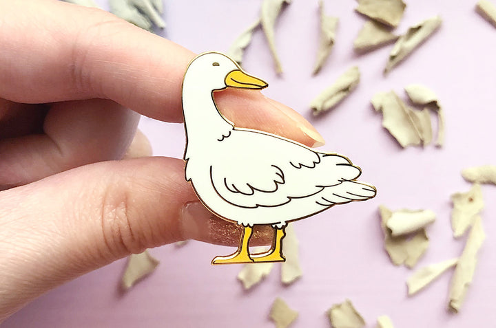 Mother Duck and Ducklings Enamel Pin Set
