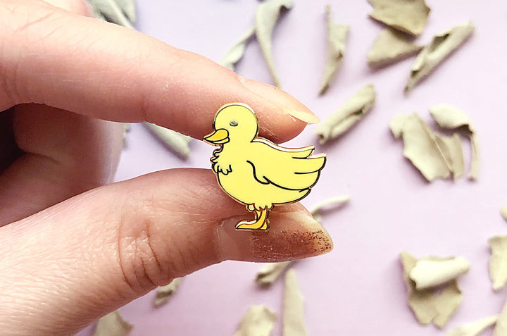 Mother Duck and Ducklings Enamel Pin Set