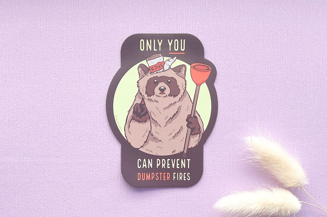 Spicy the Raccoon Dumpster Fires Magnet
