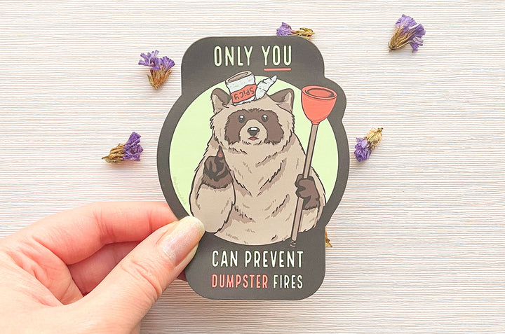 Spicy the Raccoon Dumpster Fires Magnet