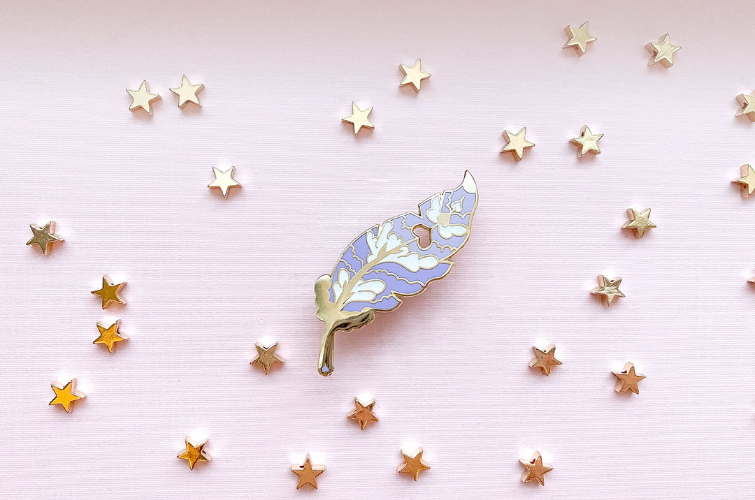 Fairy Feather Glitter Enamel Pin