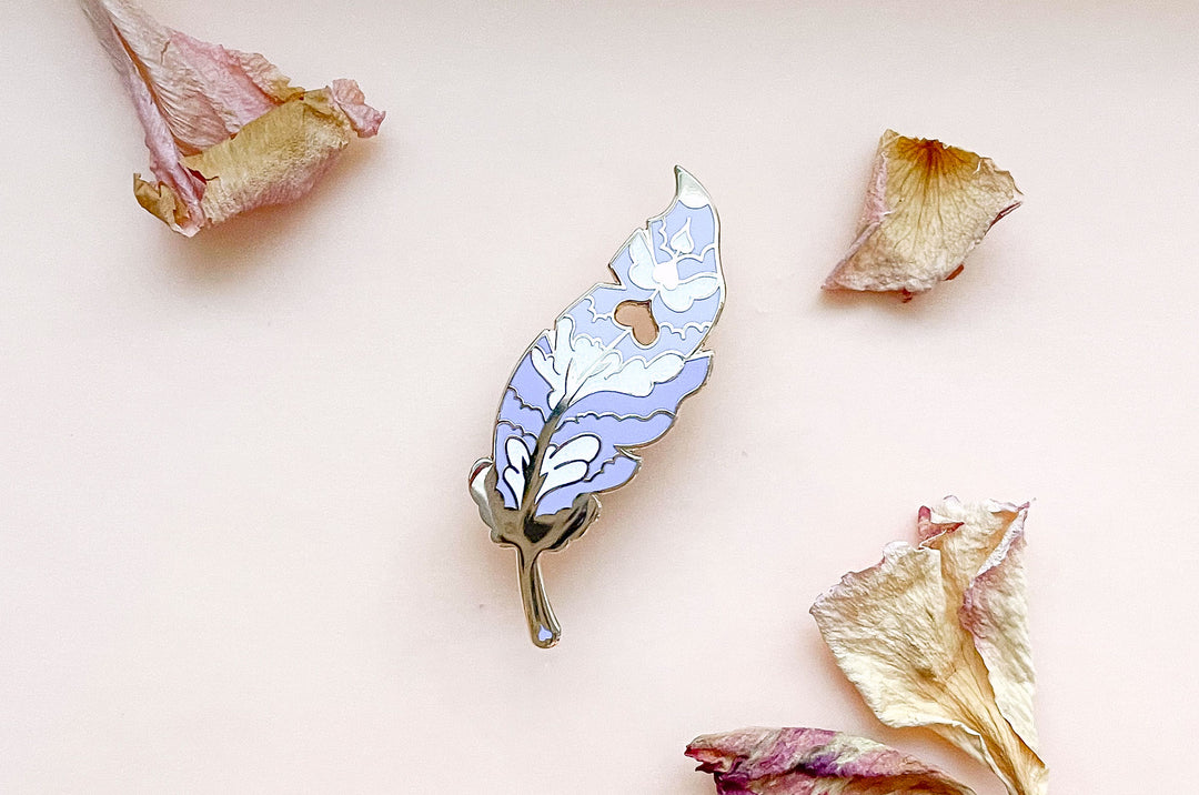 Fairy Feather Glitter Enamel Pin