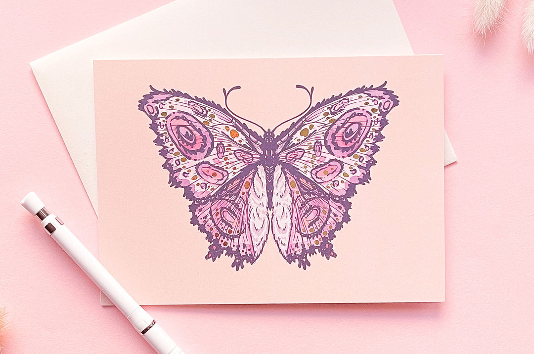 Fantasy Butterfly Gold Foil Greeting Card