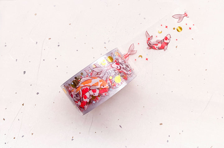 Fancy Koi Gold Foil Clear PET Tape