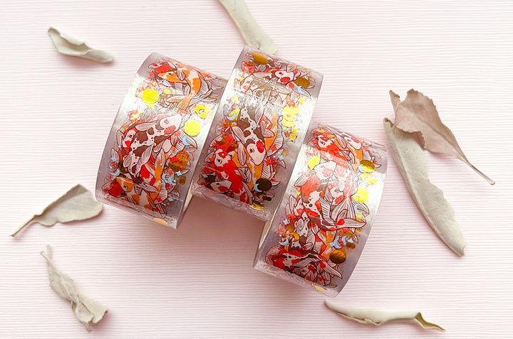 Fancy Koi Gold Foil Clear PET Tape