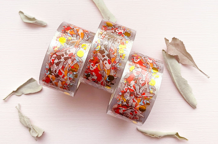 Fancy Koi Gold Foil Clear PET Tape