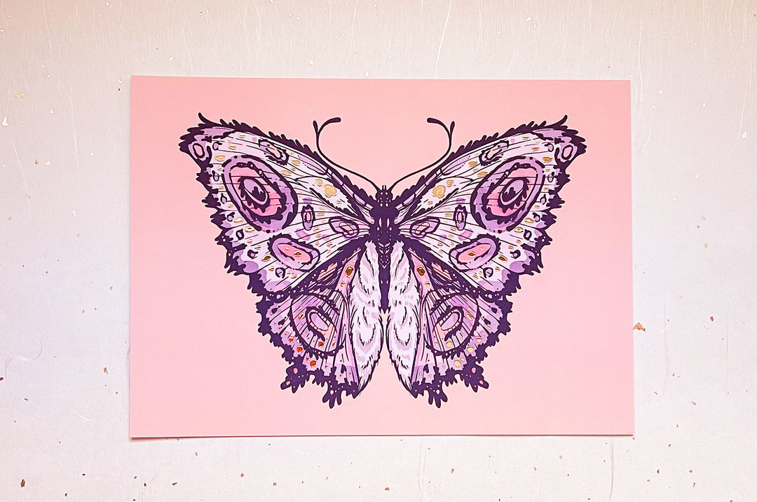 Fantasy Butterfly Gold Foil Art Print