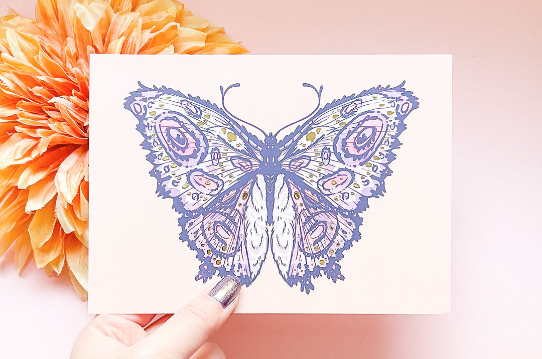 Fantasy Butterfly Gold Foil Art Print