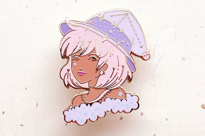 February Witch Amethyst Enamel Pin