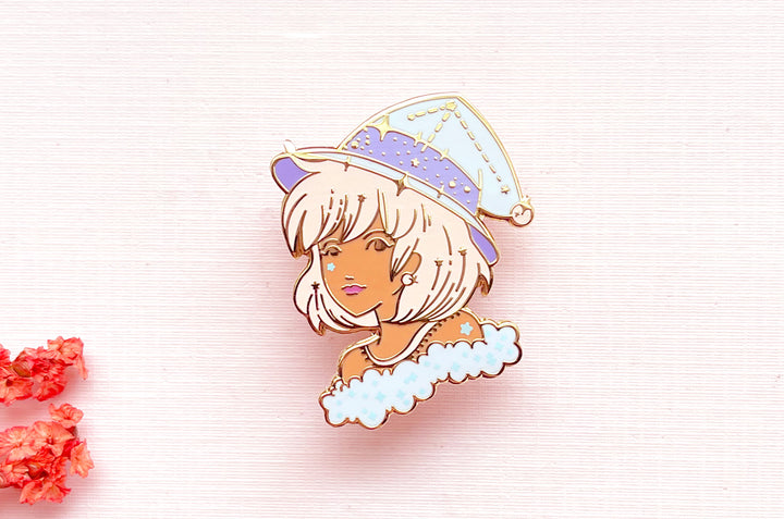 February Witch Amethyst Enamel Pin