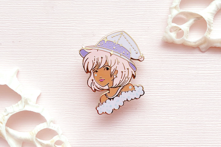 February Witch Amethyst Enamel Pin