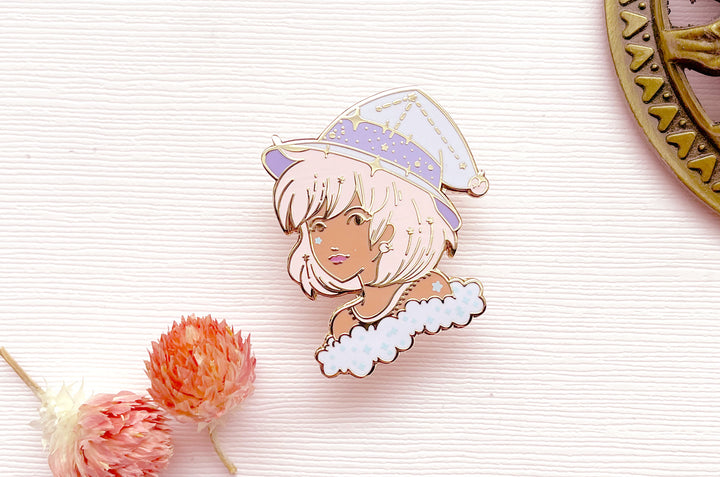 February Witch Amethyst Enamel Pin