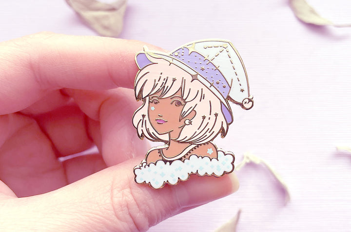 February Witch Amethyst Enamel Pin