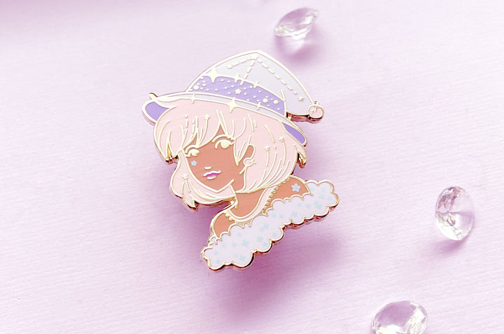 February Witch Amethyst Enamel Pin