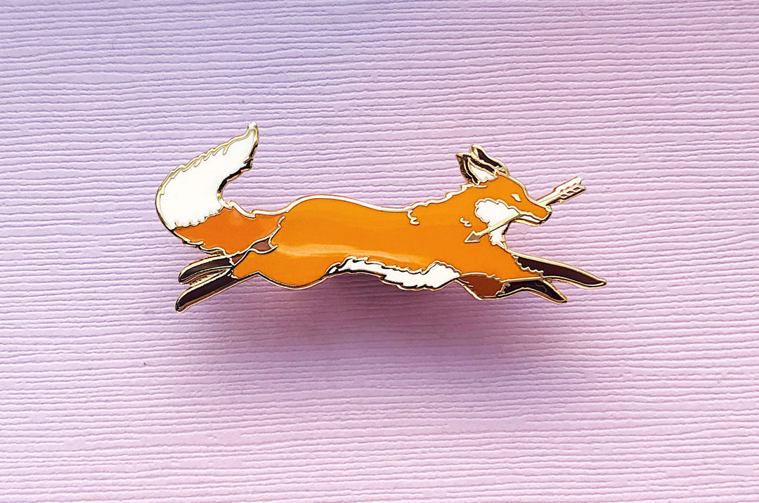 Red Fox Thief Enamel Pin