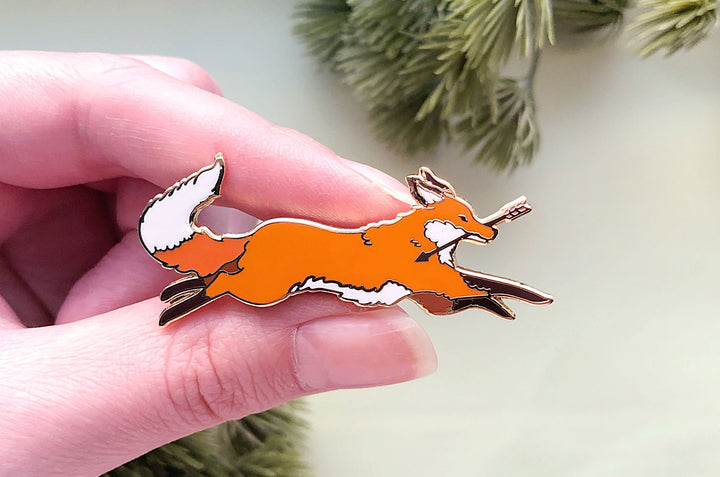 Red Fox Thief Enamel Pin