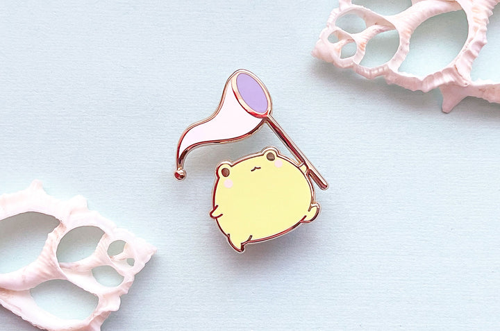 Gogo and Butterfly Net Enamel Pin