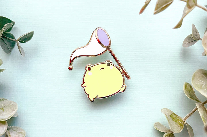 Gogo and Butterfly Net Enamel Pin