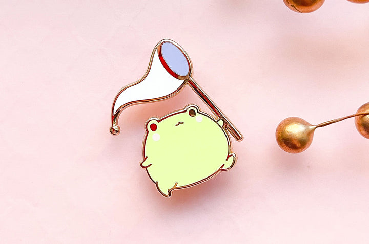 Gogo and Butterfly Net Enamel Pin
