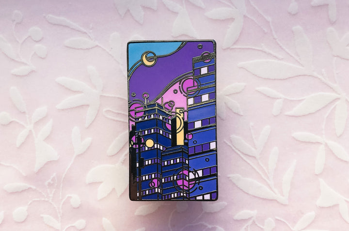 Glass Towers Synthwave Enamel Pin