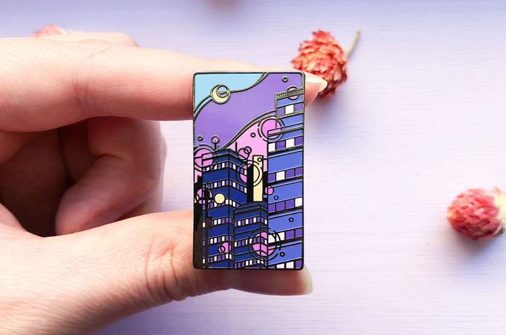 Glass Towers Synthwave Enamel Pin