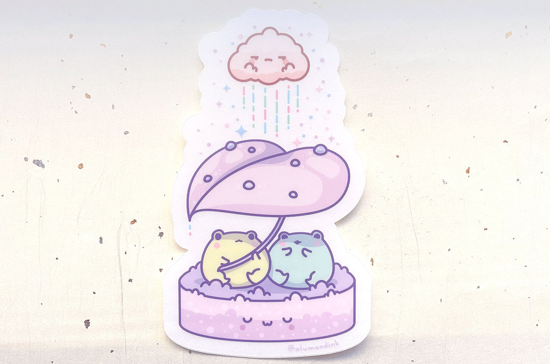 Gogo and Lulu with Grumpy Rain Cloud Clear Vinyl Sticker