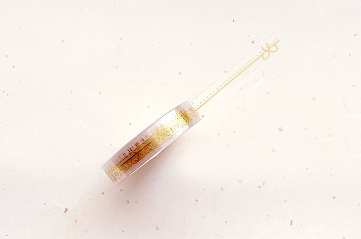 Gift Ribbon Bow Gold Foil Clear PET Tape