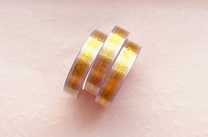 Gift Ribbon Bow Gold Foil Clear PET Tape