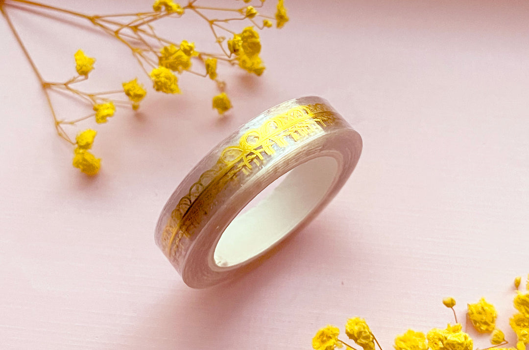 Gift Ribbon Bow Gold Foil Clear PET Tape