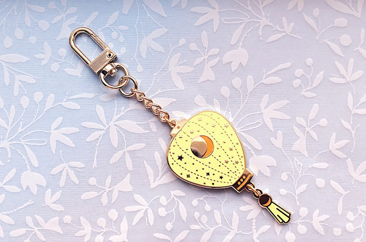 Green Stars and Moon Lantern Keychain Charm