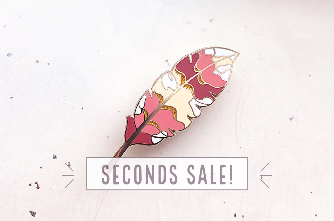 Griffin Feather Glitter Enamel Pin (Seconds)
