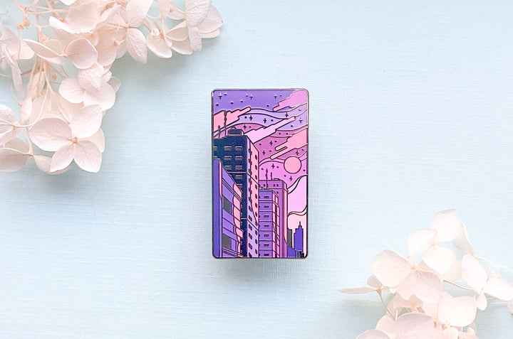 Halcyon Sunset Retrowave Enamel Pin