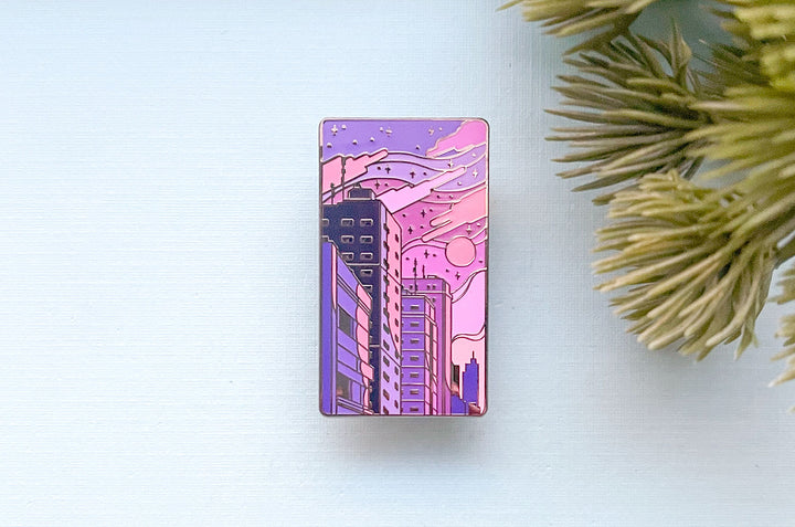 Halcyon Sunset Retrowave Enamel Pin