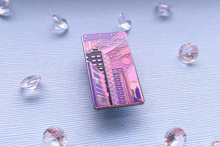Halcyon Sunset Retrowave Enamel Pin