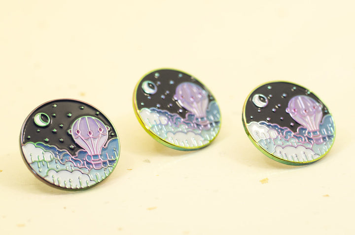 Balloon and Moon Pin