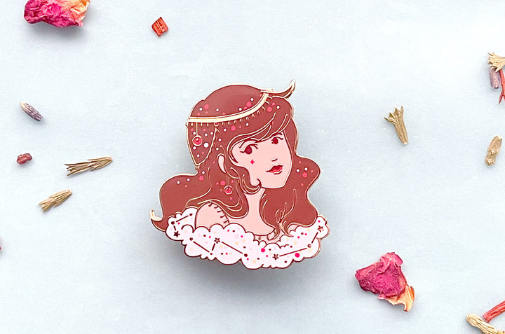July Witch Ruby Enamel Pin