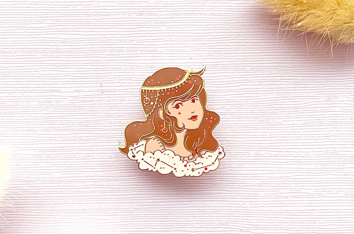 July Witch Ruby Enamel Pin