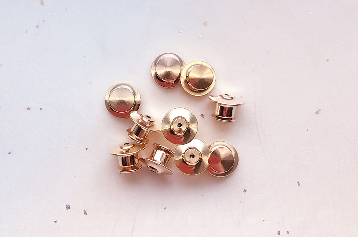 Gold Locking Pin Backs (Pack of 10)